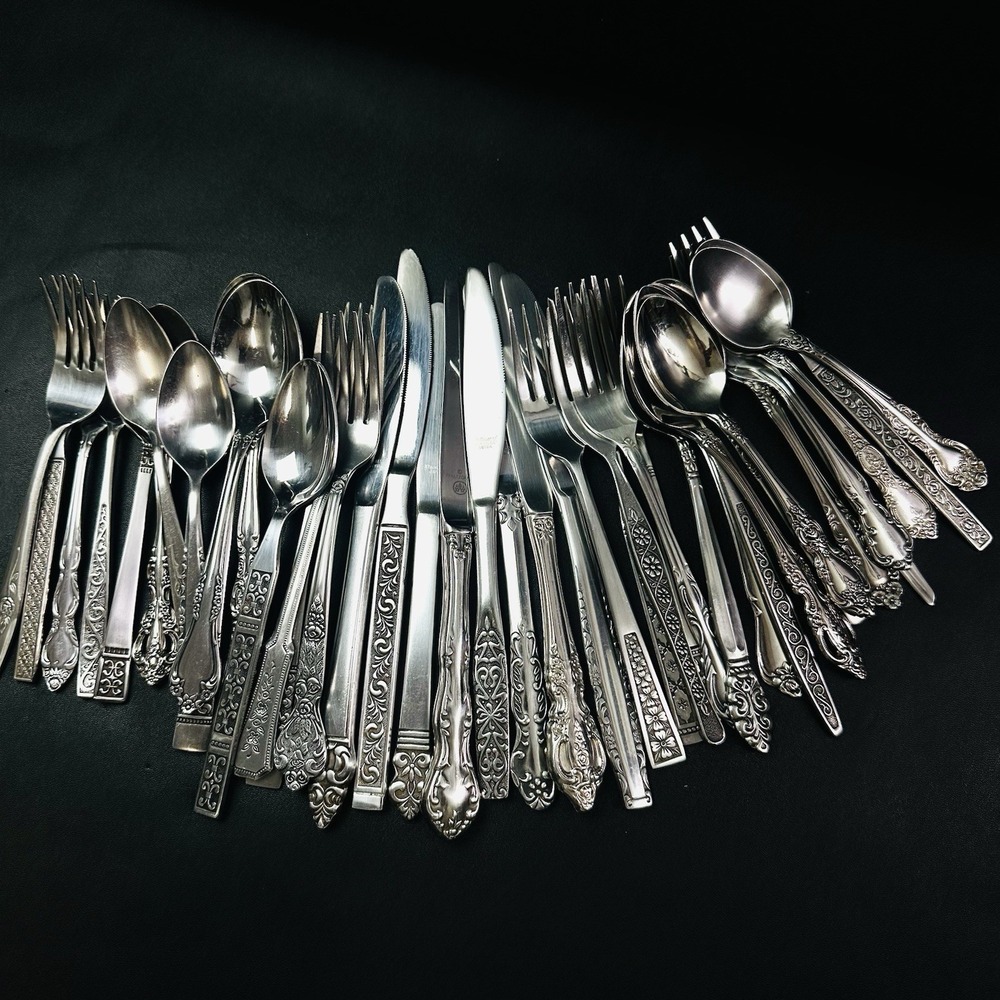 40 Vtg Stainless Flatware Mismatched Japan EKCO National Interpur Oneida Mixed - Picture 3 of 16